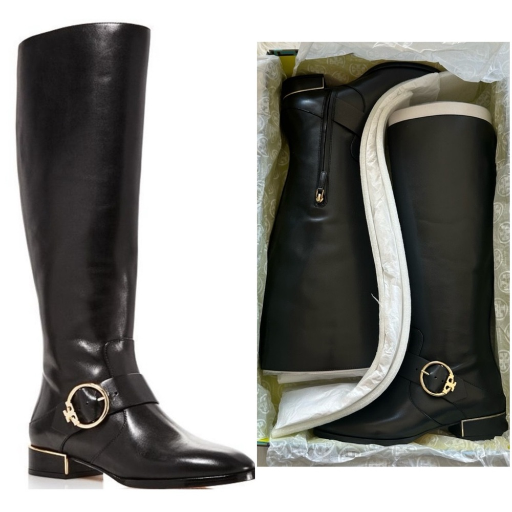 Tory Burch Sofia Buckled  Riding Boots - Extended Width